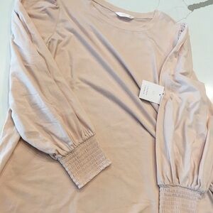 NWT Lauren Conrad Women's Light Pink Creamish Long Sleeve Top 2XL